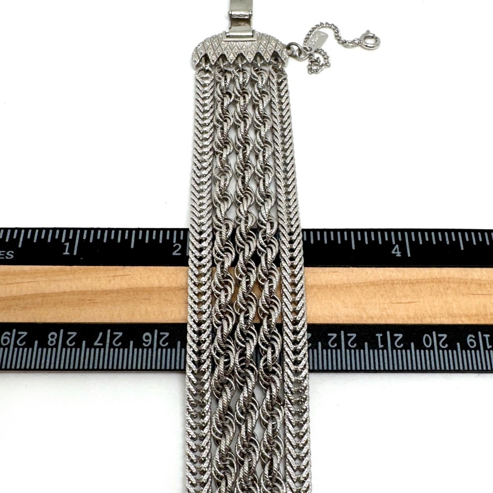 Monet Multi-Chain Silvertone Textured Bracelet - Picture 13 of 13